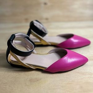 Aimeela black and pink flats